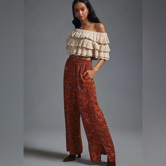 Anthropologie MABLE Off The Shoulder Ruffle Top L - Picture 5 of 5